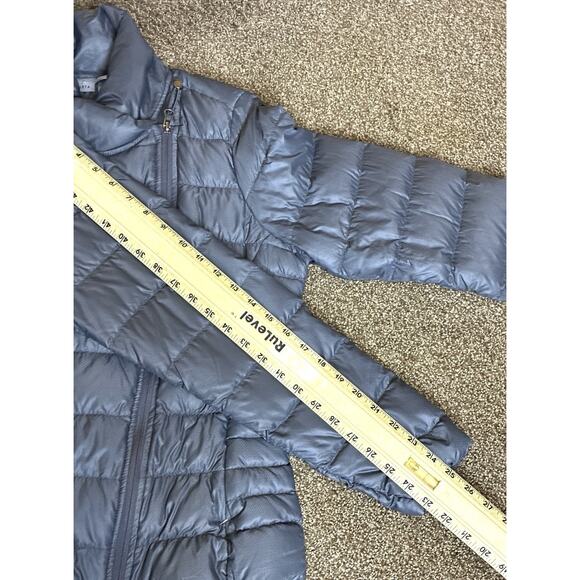 Athleta Sz M Black Packable Moto Zip Downalicious LS Pkts Coat - Picture 10 of 10